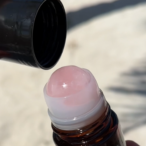 Pure Organic Castor Oil Roll-On 50mL - Amber Glass Bottle Rose Quartz Roller-4