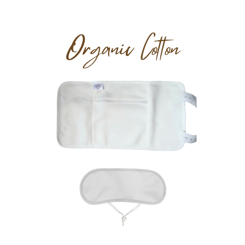 2 Piece Waist & Neck/Eye Wraps Organic Cotton Castor Oil Pack