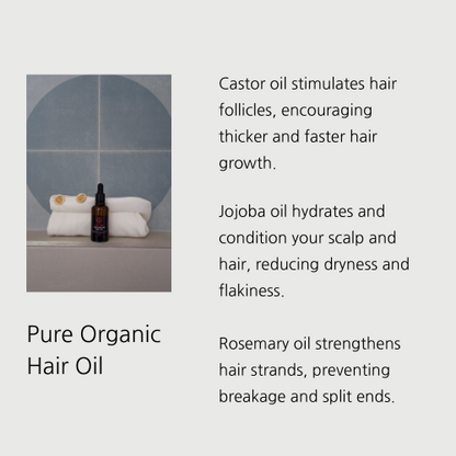 Pure Organic Hair Oil 50mL Amber Glass Bottle-3