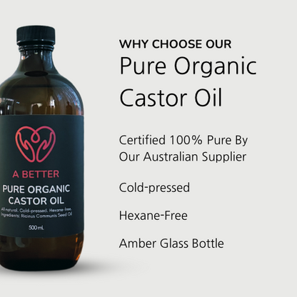 Pure Organic Castor Oil - Amber Glass Bottle