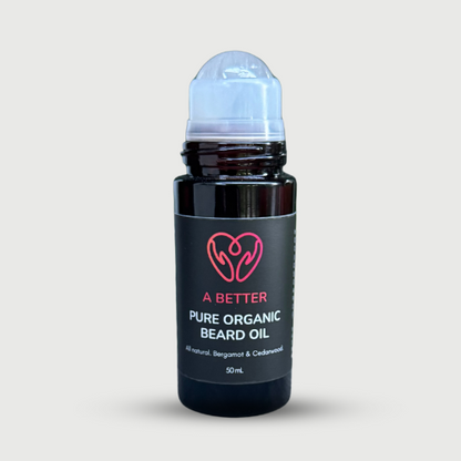Pure Organic Beard Oil 50 mL - Roll-On - For Short Beards or Stubble-1