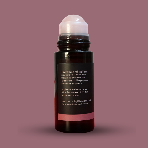 Pure Organic Castor Oil and Frankincense Roll-On 50mL - Amber Glass Bottle Rose Quartz Roller-2