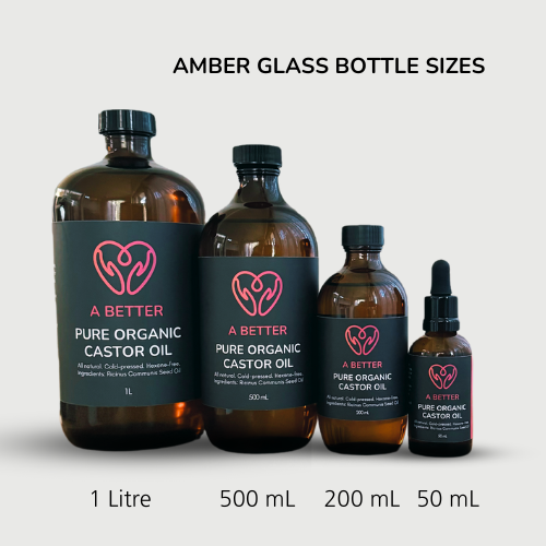 Pure Organic Castor Oil - Amber Glass Bottle
