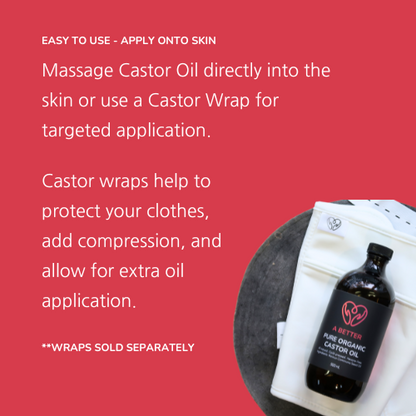 Pure Organic Castor Oil 200 mL - Amber Glass Bottle