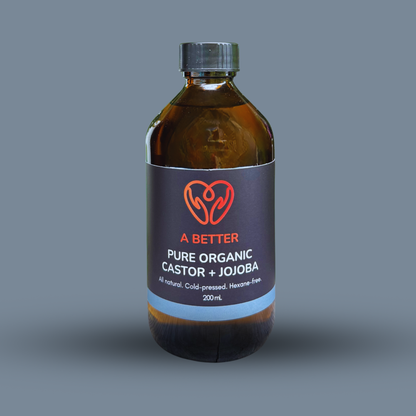 Pure Organic Castor Oil + Jojoba 200 mL - Amber Glass Bottle-0