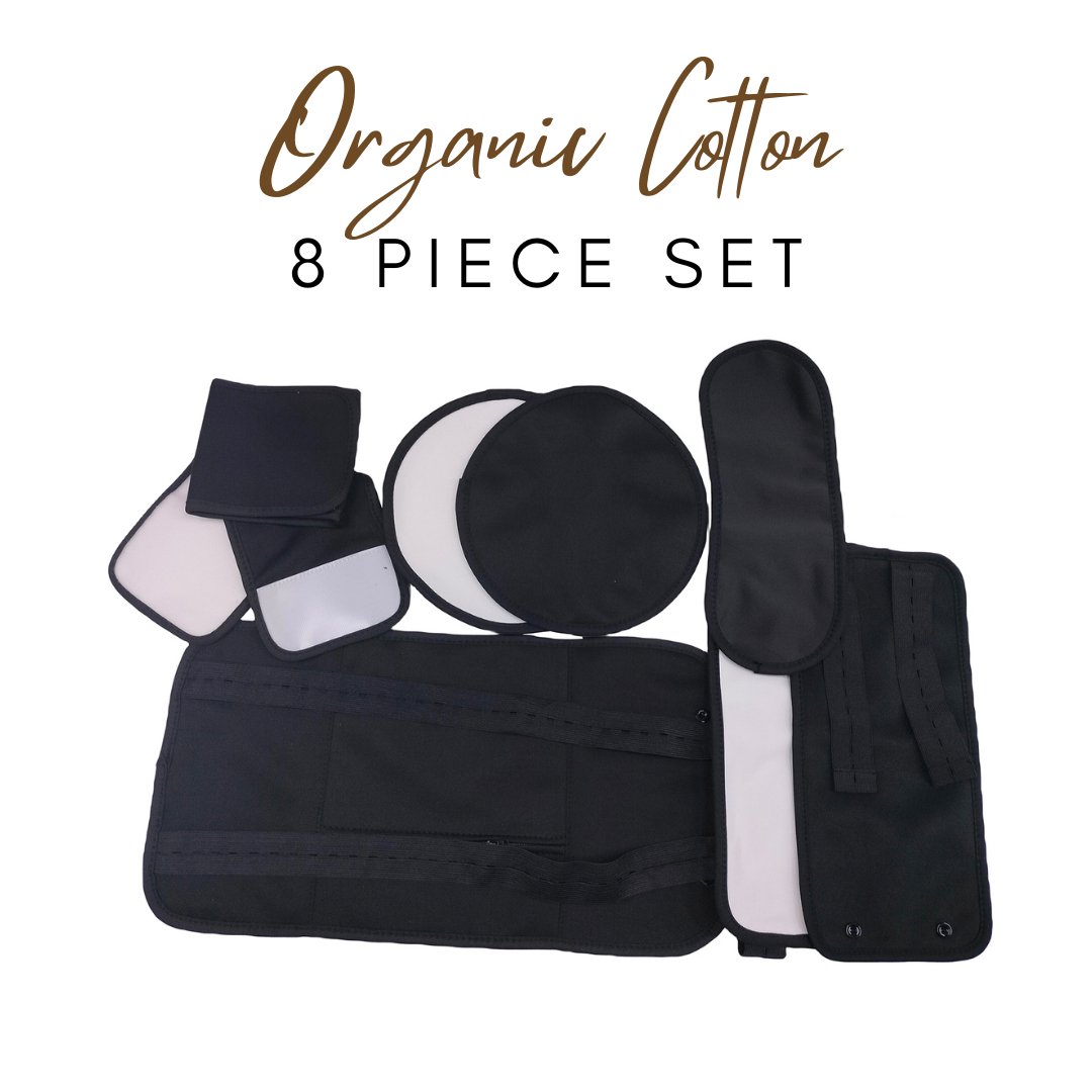 8 Piece Organic Cotton Castor Oil Wraps Pack