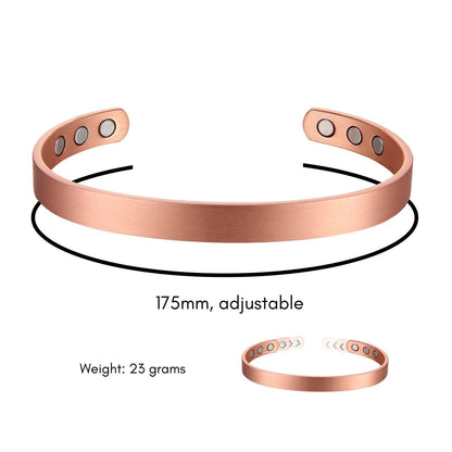 Pure Copper Magnetic Therapy Bracelet - Plain Brushed Design